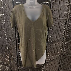 Pebby Forevee Olive V-Neck Women's Top